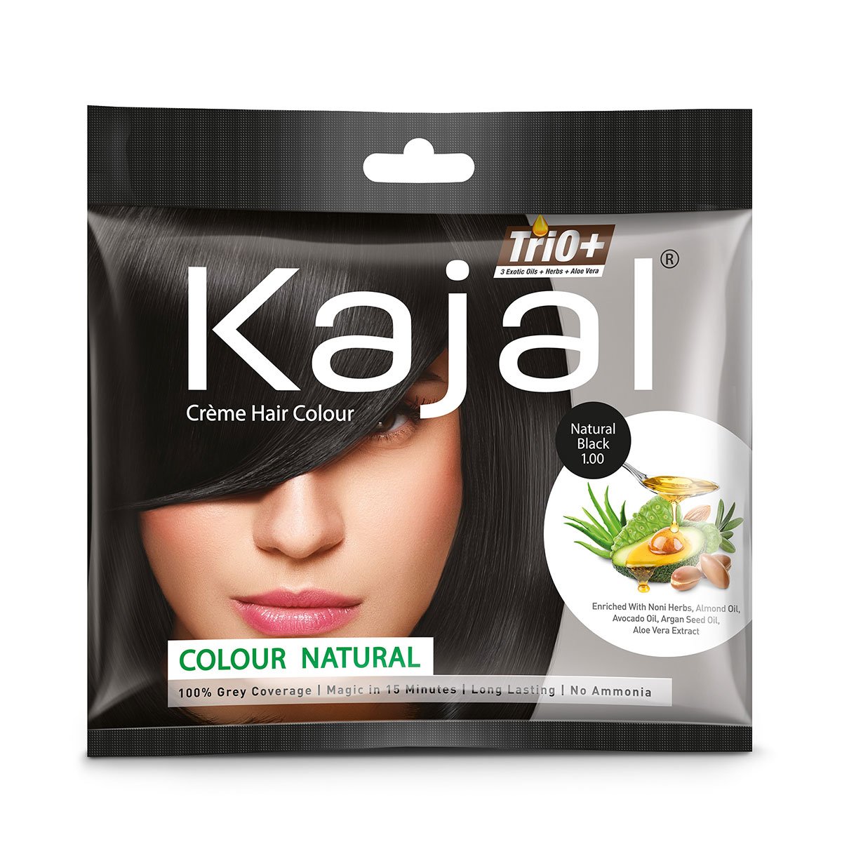 Kajal Creme Hair Colour Natural Black – Kajal India