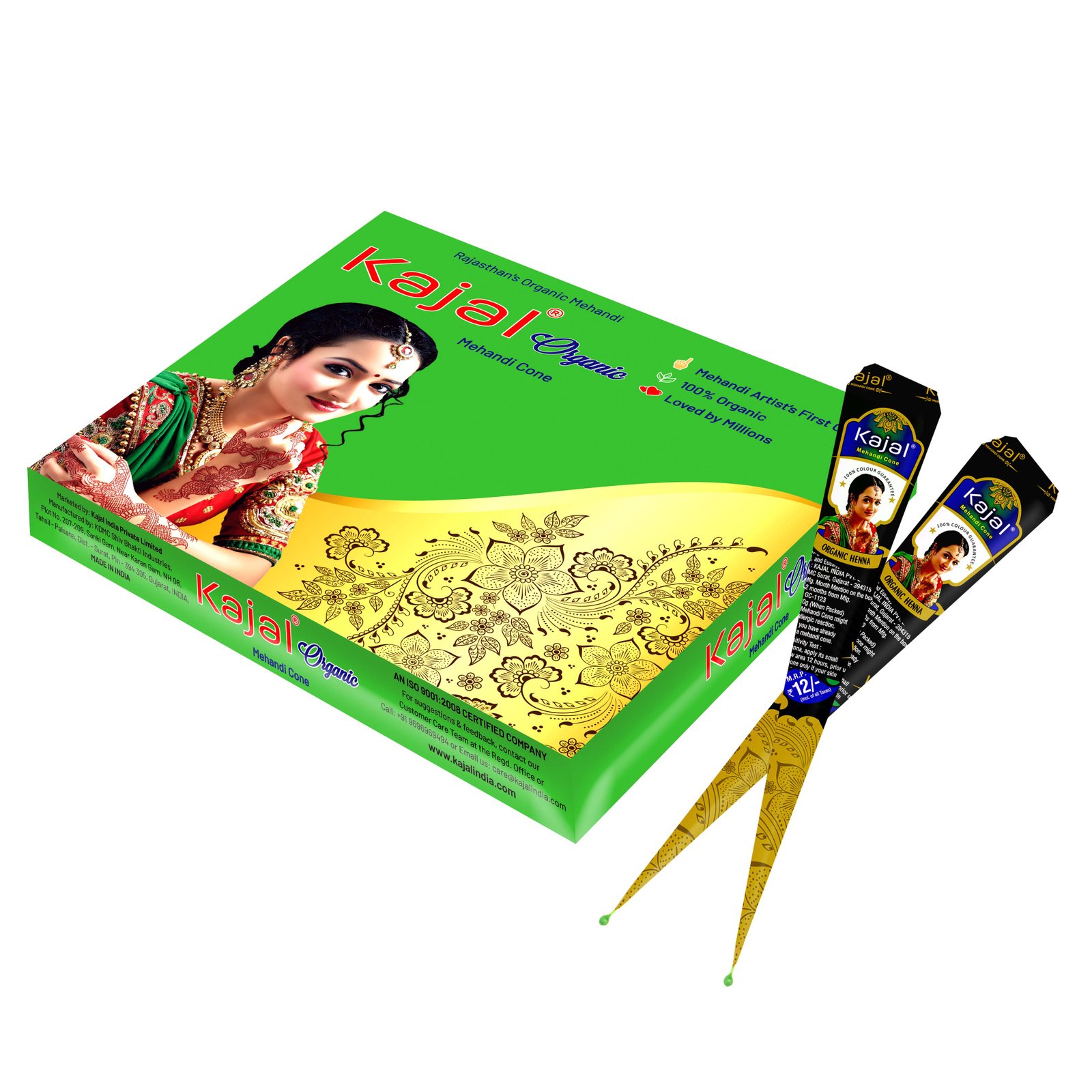 Neha Herbals 2Pc Black Henna Tattoo Pen Natural Mehendi Fast Color Tube Cone  By SENECIO