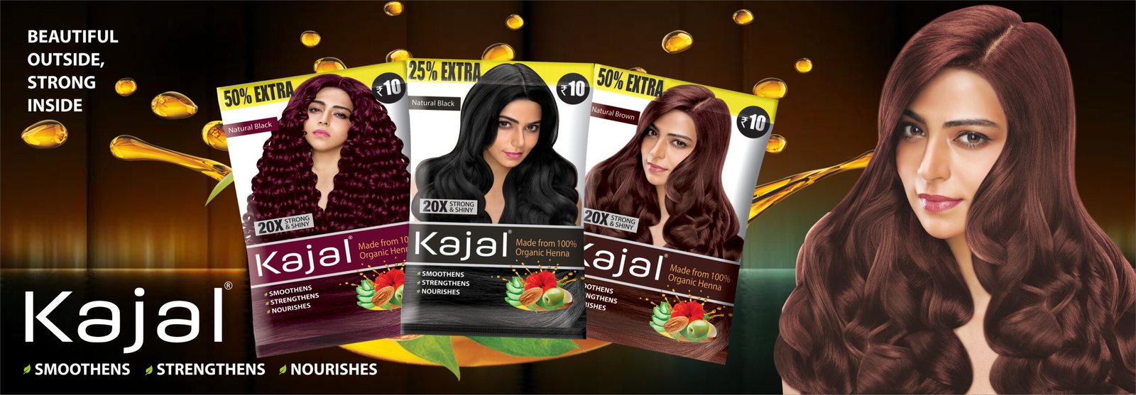 Nisha Natural Henna / Powder Based Hair Color Henna Conditioning Herbal  Care silky & Shiny Soft Hair 15gm Each Pack (Burgundy Red, Pack of 10 Pouch)