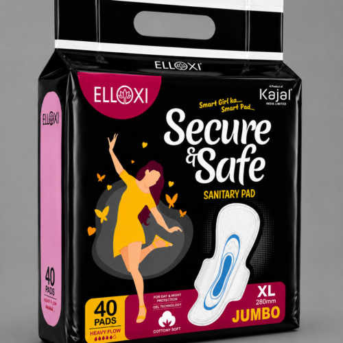 ELLOXI Secure & Safe Sanitary Pads XL (280 mm) – Jumbo Pack | 40 Pads | Heavy Flow Protection