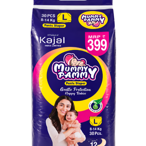 Mummy Pammy Baby Pants Diapers – ₹399 Pack | Size L (9–14 kg) | 30 Pants
