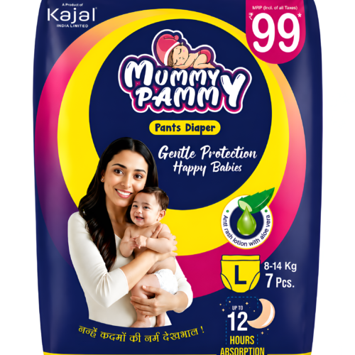 Mummy Pammy Baby Pants Diapers – Size L (₹99 Pack | 7 Pants)