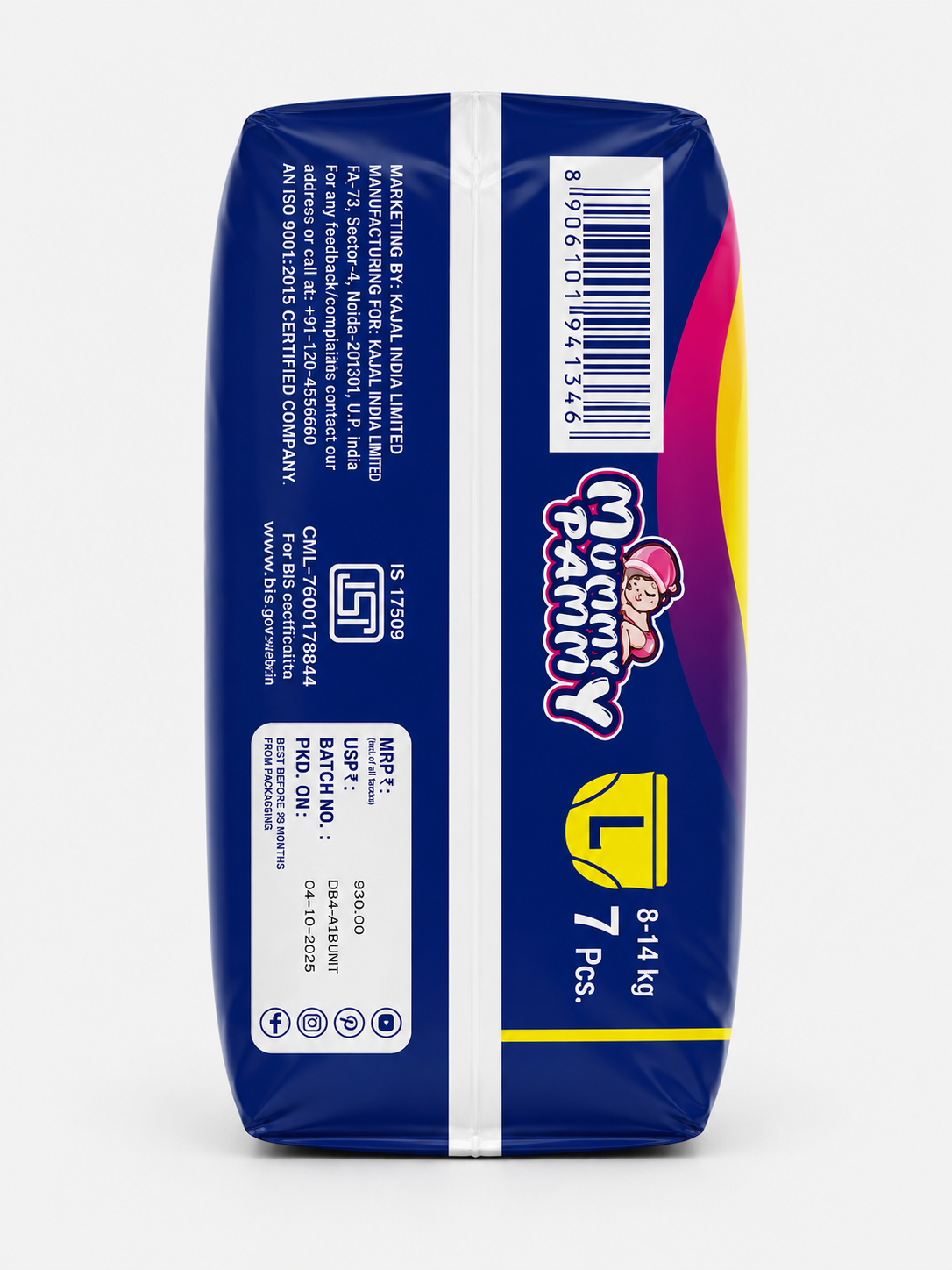 Mummy Pammy Baby Pants Diapers – Size L (₹99 Pack | 7 Pants) - Image 4