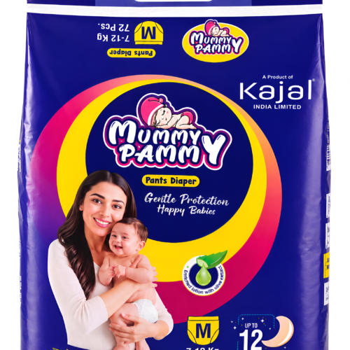 Mummy Pammy Baby Pants Diapers – ₹999 Jumbo Pack | Size M (7–12 kg) | 72 Pants